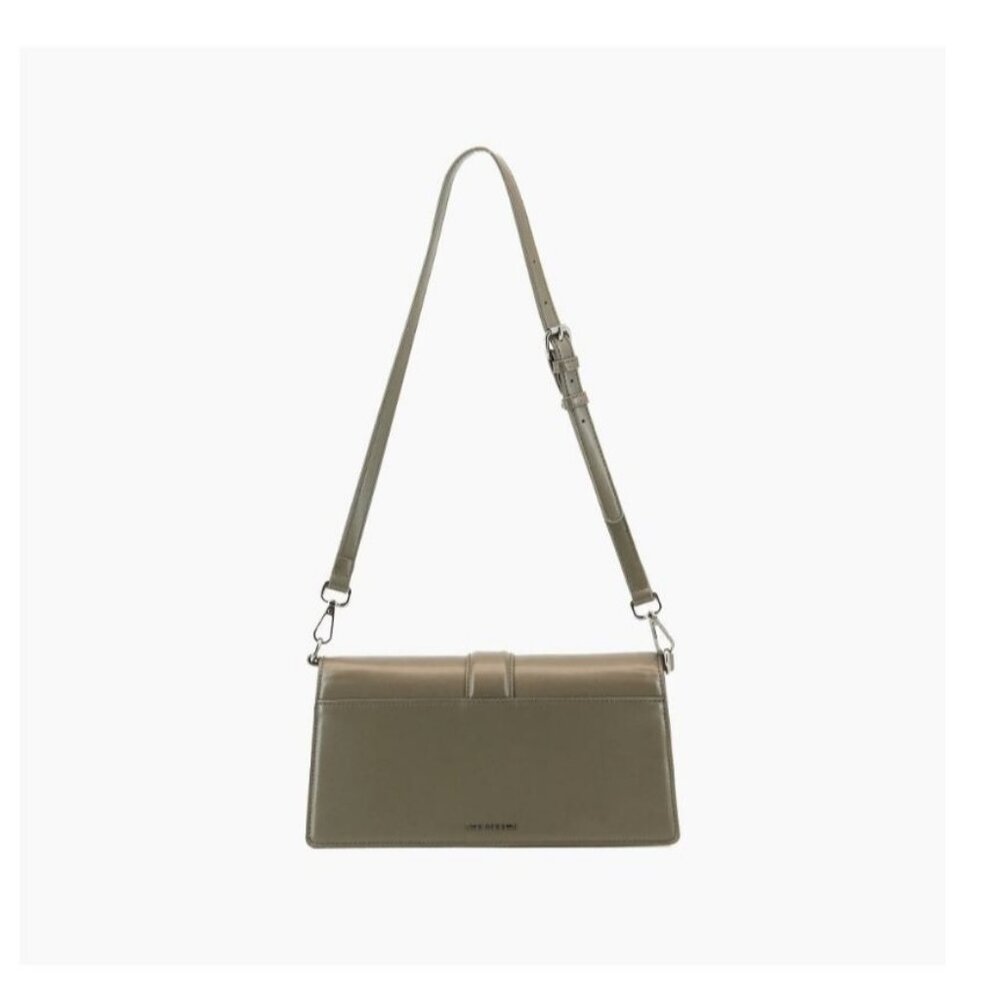 LIKE DREAMS Georgie East West front buckle faux-leather crossbody bag- Olive - Picture 4 of 16
